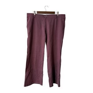 Betabrand Dress Pant Yoga Pants 2XL Maroon Straight Wide Leg Stretch Work Pants